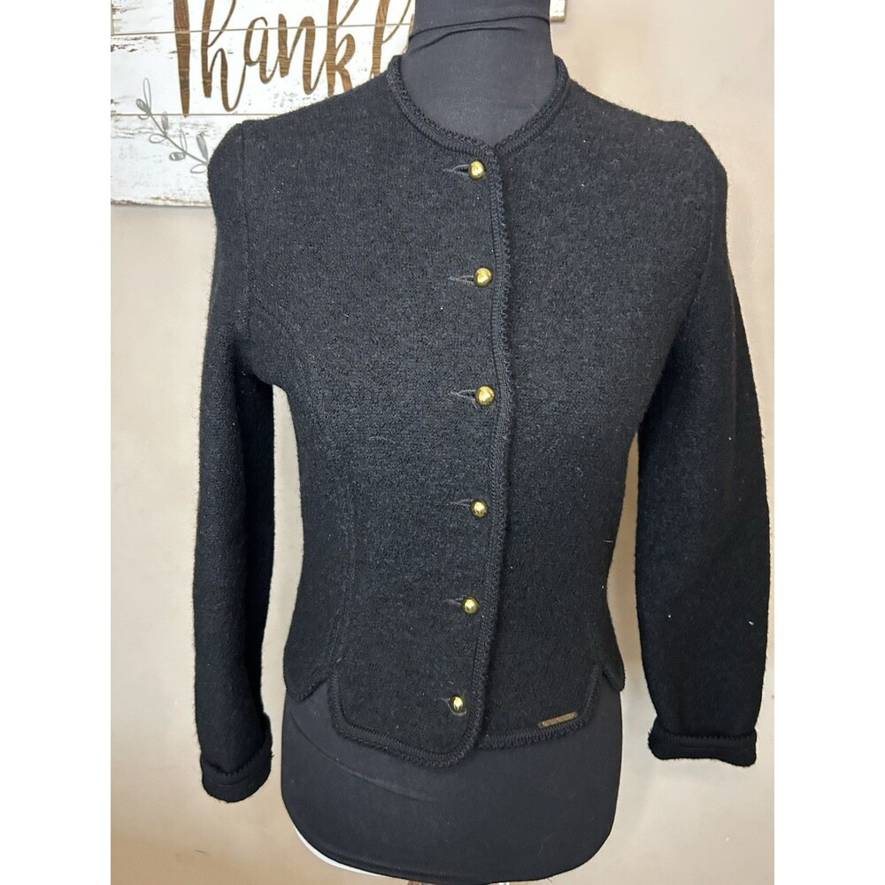 Geiger Tyrol Blazer Jacket Womens 38 Boiled Wool Button Austria